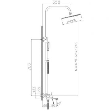 Душевая система Haiba HB24533-3, пепельный