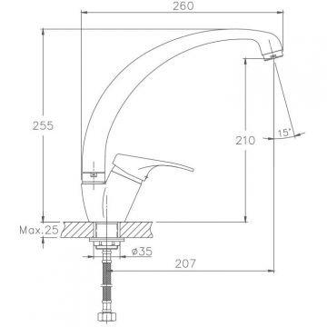 Смеситель для кухни Haiba HB4313-1, серый