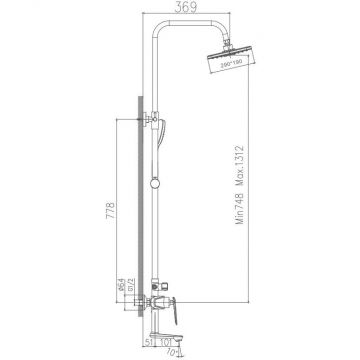 Душевая система Haiba HB24548-7, черный