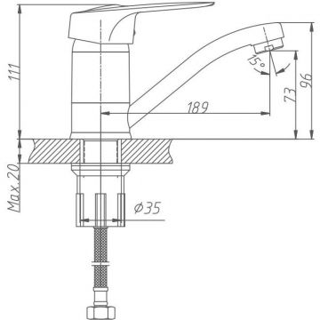 Смеситель для кухни Haiba HB4504-2, хром