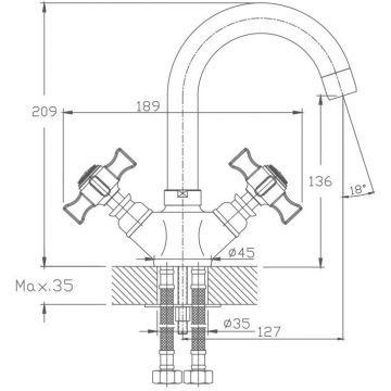 Смеситель для кухни Haiba HB4524, хром