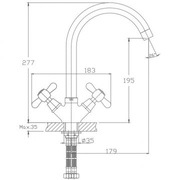 Смеситель для кухни Haiba HB4525, хром