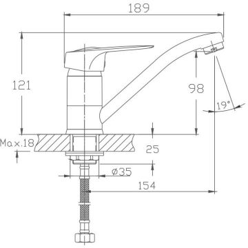 Смеситель для кухни Haiba HB4537-2, хром