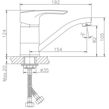 Смеситель для кухни Haiba HB4566-2, хром