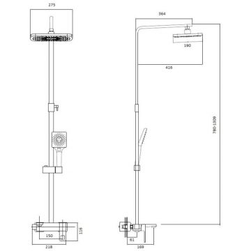 Душевая система Haiba HB24615-7, черный