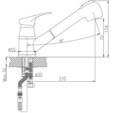 Смеситель для кухни Haiba HB6013, хром