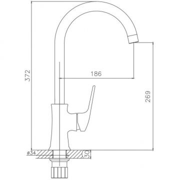 Смеситель для кухни Haiba HB70165, хром