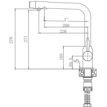 Смеситель для кухни Haiba HB70301, сталь