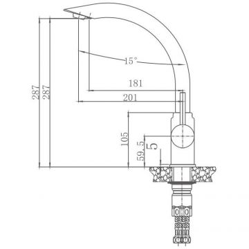 Смеситель для кухни Haiba HB70304, сталь