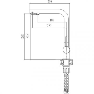 Смеситель для кухни Haiba HB70304-1, сталь