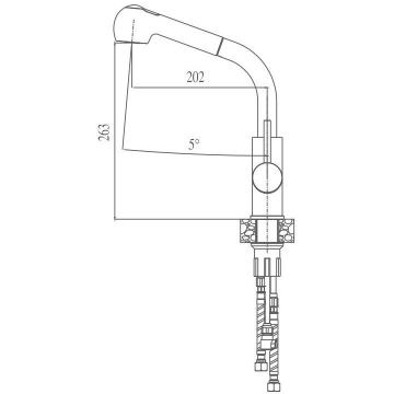 Смеситель для кухни Haiba HB70304-2, сталь