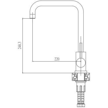 Смеситель для кухни Haiba HB70304-4, сталь