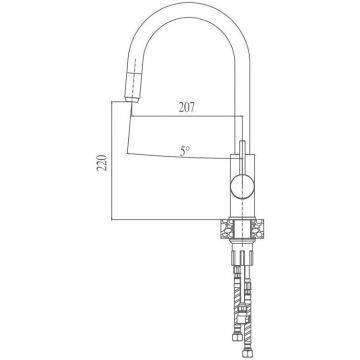 Смеситель для кухни Haiba HB70304-5, сталь