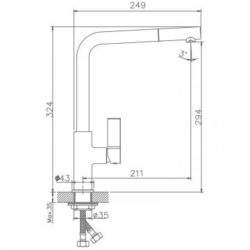 Смеситель для кухни Haiba HB70501-7, черный