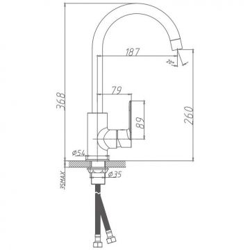 Смеситель для кухни Haiba HB70505-3, пепельный