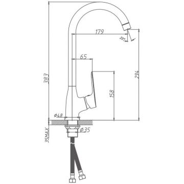 Смеситель для кухни Haiba HB70506, хром