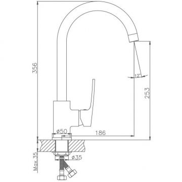 Смеситель для кухни Haiba HB70587, хром