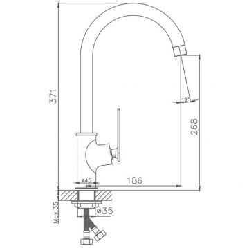 Смеситель для кухни Haiba HB70589, хром