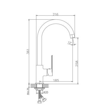 Смеситель для кухни Haiba HB70590-7, черный