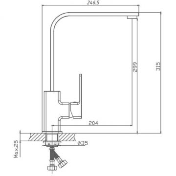 Смеситель для кухни Haiba HB70615-7, черный