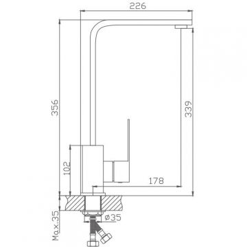 Смеситель для кухни Haiba HB70803, сталь