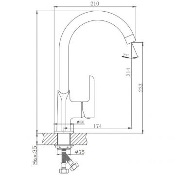 Смеситель для кухни Haiba HB70805-8, белый