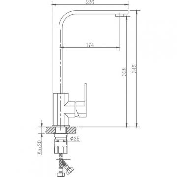 Смеситель для кухни Haiba HB70806, сталь