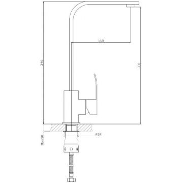 Смеситель для кухни Haiba HB70815, сталь