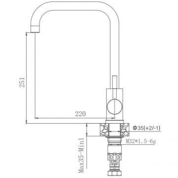 Смеситель для кухни Haiba HB71304-4, сталь