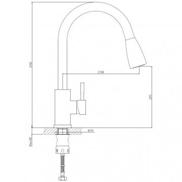 Смеситель для кухни Haiba HB73304-2, сталь