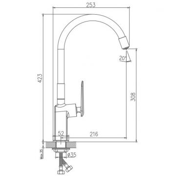 Смеситель для кухни Haiba HB73548-8, белый