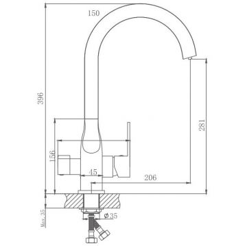 Смеситель для кухни Haiba HB76533-3, пепельный