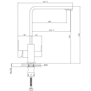 Смеситель для кухни Haiba HB76803-2, сталь