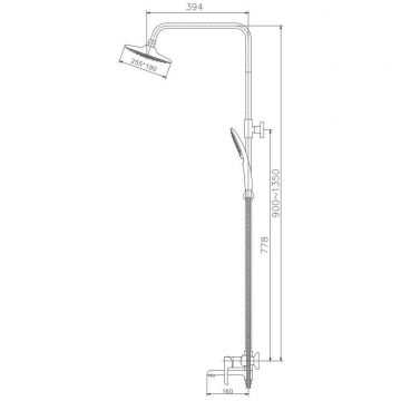 Душевая система Haiba HB24805-7, черный