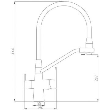 Смеситель для кухни Haiba HB76855, хром