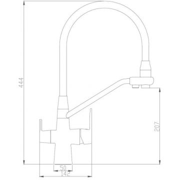 Смеситель для кухни Haiba HB76855-5, сталь