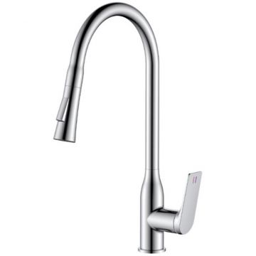 Смеситель для кухни с выдвижным изливом Haiba (Хаиба) HB73816, хром