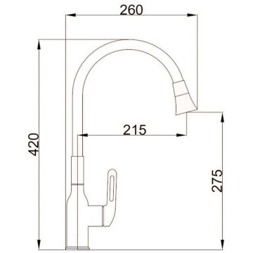 Смеситель для кухни с гибким изливом и режимом душ Haiba HB73825, хром