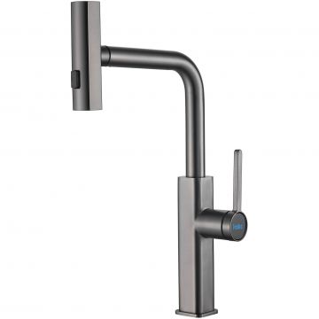 Смеситель для кухни с мультифункциональным изливом Haiba (Хаиба) HB73824-3, оружейная сталь