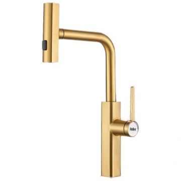 Смеситель для кухни с мультифункциональным изливом Haiba (Хаиба) HB73824-5, матовое золото