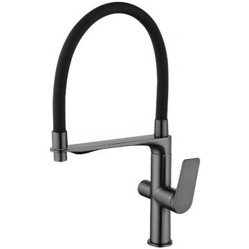 Смеситель для кухни с подключением фильтра воды Haiba (Хаиба) HB76816-3, пепельный