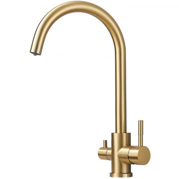 Смеситель для кухни с подключением фильтра воды Haiba (Хаиба) HB76819-5, матовое золото
