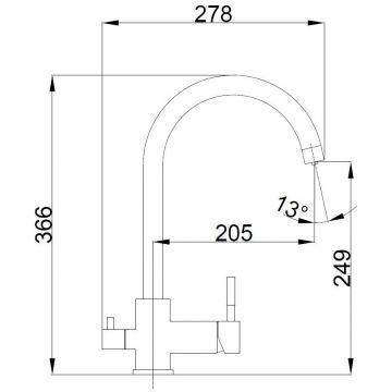 Смеситель для кухни с подключением фильтра воды Haiba HB76819-7, черный