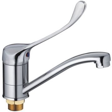 Смеситель для кухни с хирургической ручкой Haiba (Хаиба) HB4554-2, хром