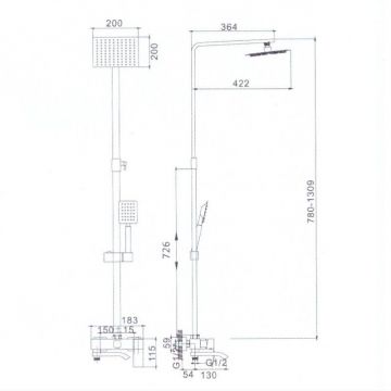 Душевая система Haiba HB24815, сталь