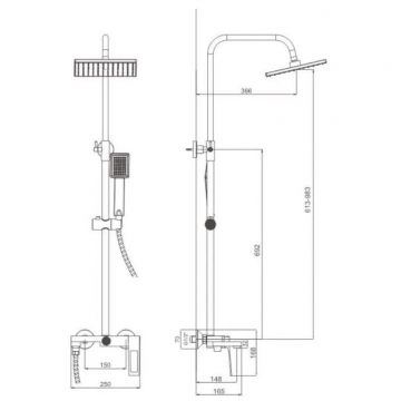 Душевая система Haiba HB24817-3, пепельный