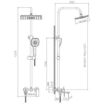 Душевая система Haiba HB23505, хром