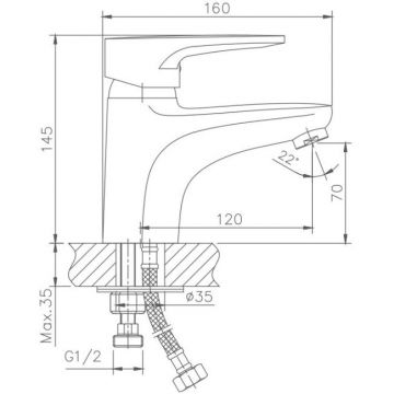 Смеситель для раковины с гигиеническим душем Haiba HB1268, хром