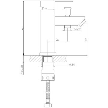 Смеситель для раковины с гигиеническим душем Haiba (Хаиба) HB12801, сталь