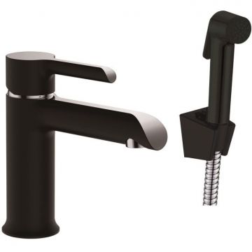 Смеситель для раковины с гигиеническим душем Haiba (Хаиба) HB12805-7, черный